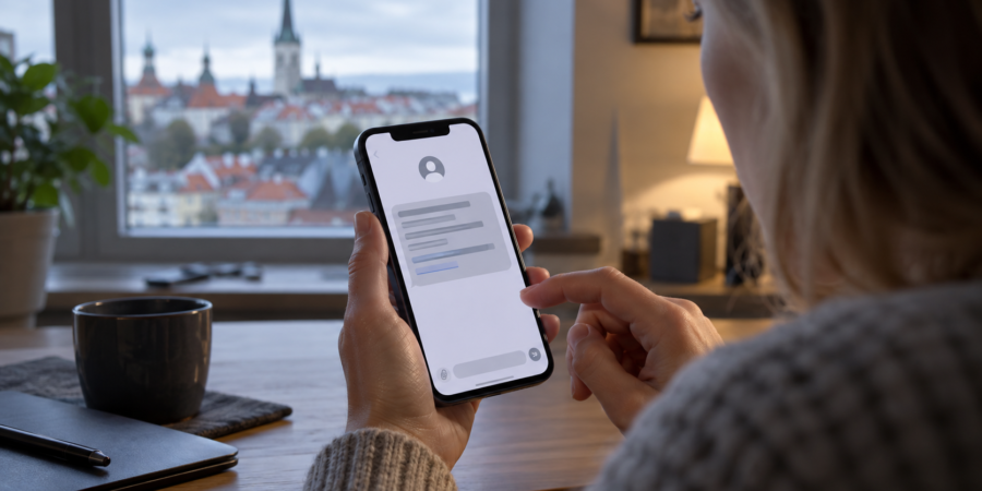 Предупреждение о фишинговом сообщении на смартфоне