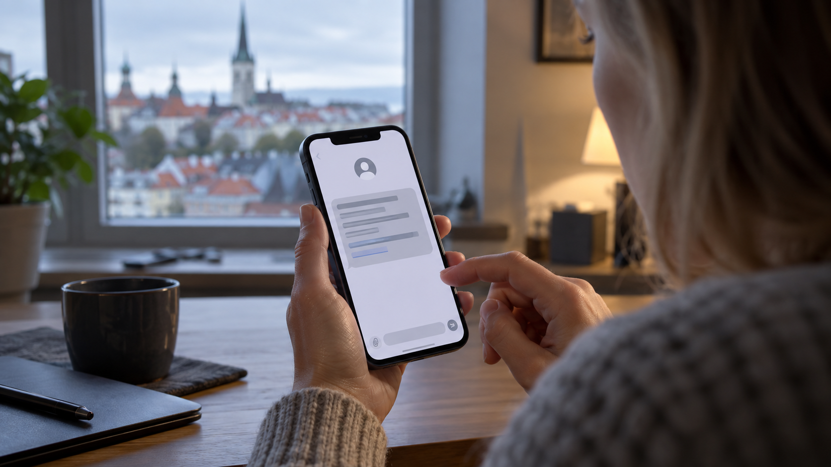 Предупреждение о фишинговом сообщении на смартфоне